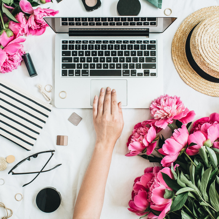 Woman working on computer